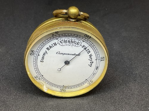 Antique brass pocket - pocket, aneroid