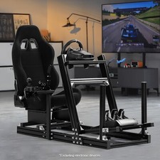 Marada F1 Aluminum Racing Sim Cockpit Wheel Stand with Seat Fit Logitech G920