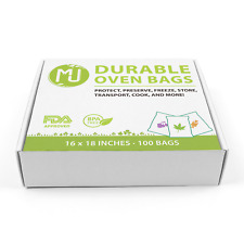Oven Bags 100 Pack for Turkey Herb Garden Smell Proof All-Purpose - 16" x 18"