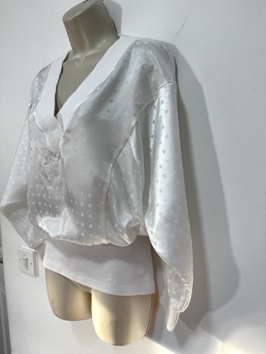 White blouse liquid satin long