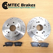 Drilled Grooved Rear Brake Discs & MTEC Brake Pads for Skyline R33 GTS 95-97