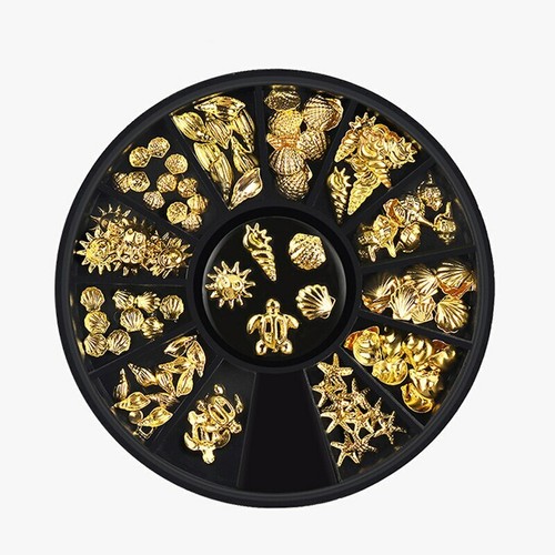 Gold ocean metal studs - gold,