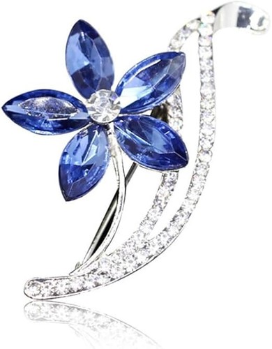Vintage crystal flower brooch - flower,