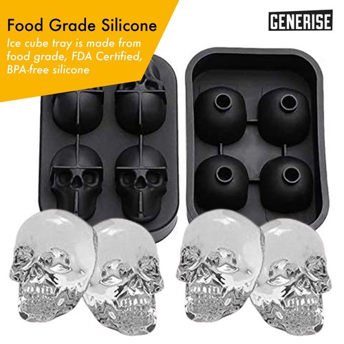 Skull ice cube tray - 3d, large