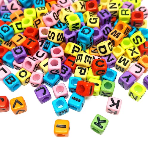 7mm cube acrylic alphabet