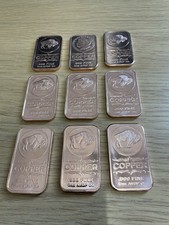 9 X 1 Oz Copper Bullion Bars