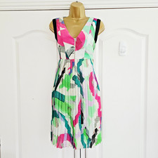 Sportmax Max Mara Dress UK 6 Colourful Multi Print Pleated Wedding Guest Ocassio