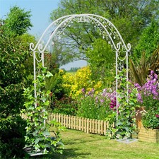 Artistic Style Garden Arch Arbor Trellis 7.8Ft Wide Sturdy Outdoor Metal Archway