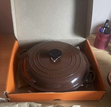 Rare Le Creuset Chestnut 30cm shallow Casserole