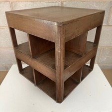 Revolving Bookcase Table Side Table Accent Table CD Cabinet Rotating