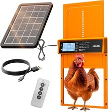 Solar-Powered Automatic Chicken Coop Door with Timer, Light Sensor, and Remote C