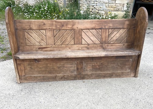 Antique pine church pew - antique,