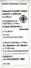 GAA - Kerry v Meath 1/12/1985 NFL & Intermediate & Junior Kerry Cup Finals