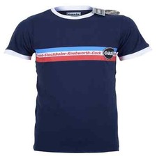Official Oasis T Shirt 1996 Tour Stripes Blue  Ringer New S M L XL XXL