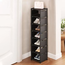 7/8 Tier Vertical Shoe Rack Tall Storage Shelf Cabinet Footwear Stand Organiser