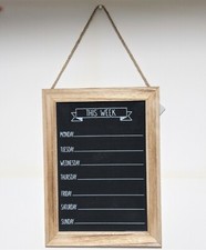 Chalk Board Week Days Meal Menu Planner Events Notes Kitchen Organiser Plaque