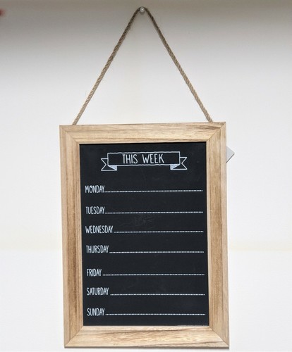 Chalk board week days - chalk,