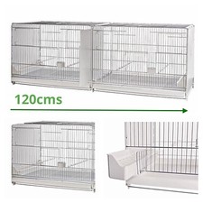 120cm 47” Italian Plastic Wire Double Breeding Cage With Divider - Budgie, Finch