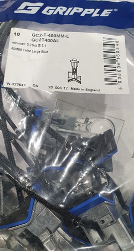 Gripple 400mm twist - twist, blue