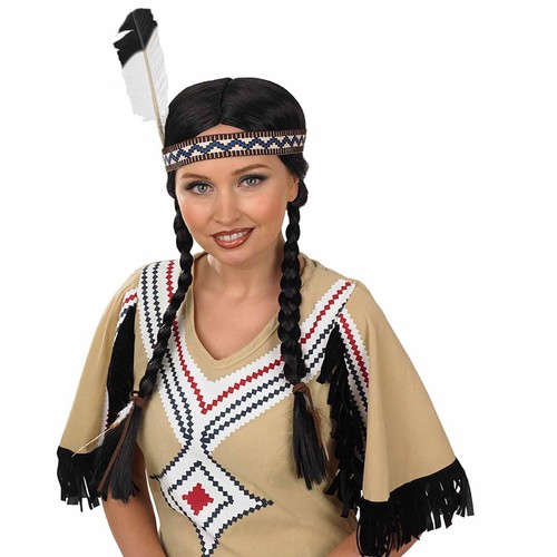 Womens native american - native, pigtail
