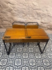 Vintage school double - desk, and