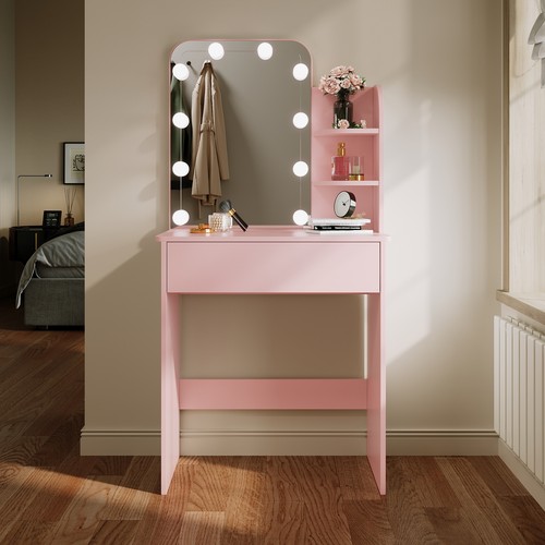 Pink led dressing table vanity - led,