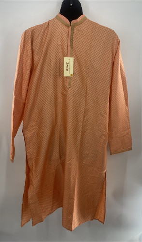 Men skavij orange gold kurta - men's,
