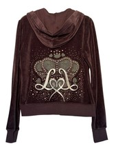 LIPSY Womens Grey Ltd Edition Diamanté Zip Up Hoodie Tracksuit Top Sz 14 BNWT