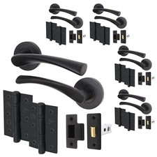 Black Curved Door Handle Latch