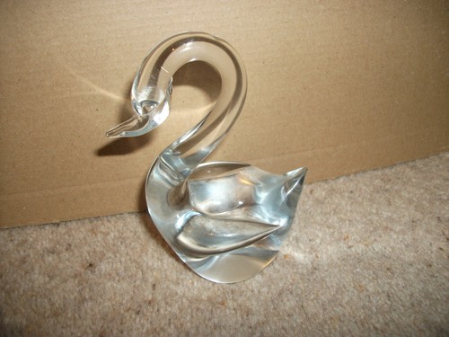 Vintage swan art - art, glass
