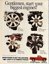 Chevy S-10 Compact Pickup "More power to Get the Job Done" Vintage Print Ad 1989