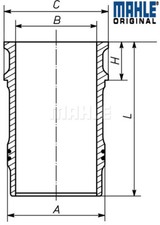 Cylinder liner (inner diameter: 132mm, length: 256mm, flange diameter: 159mm)