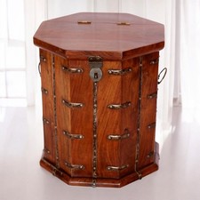 Octagonal Solid Wooden Trunk