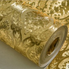 Luxury Gold Wallpaper Retro Vintage Embossed Glitter Sparkle Wall Paper