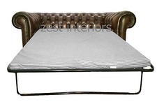 Chesterfield Antique Green Two Seater Sofa Bed Hand Made with Genuine Leather