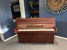 Yamaha E-108 upright piano - teak satin - stool -Video - Delivery - Warranty
