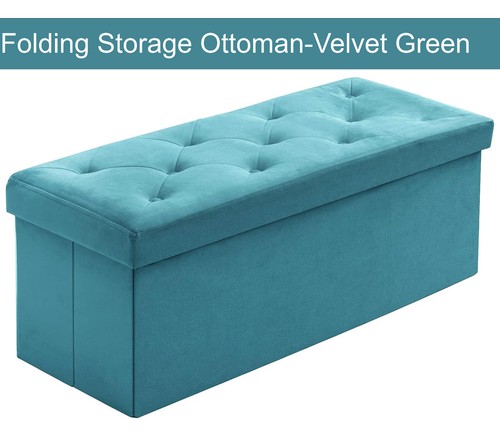 Folding storage ottoman velvet - ottoman,