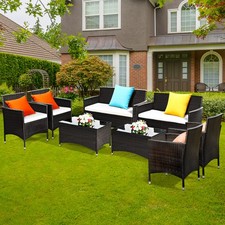 8 PCS Patio Garden Rattan