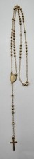 Gold Tone Rosary Bead Necklace