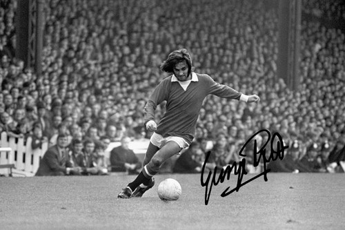 George best signed pre print - best,