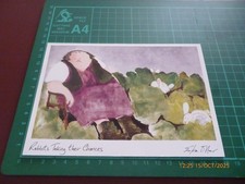 ERIKA OLLER RABBITS TAKING THEIR CHANCES BLANK CARD *UNWRAPPED/NO ENVELOPE-READ