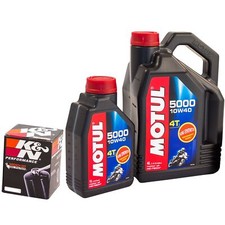 Motul 5000 10W40 Engine Oil 5L & K&N Oil Filter For Honda CRF450R 2016