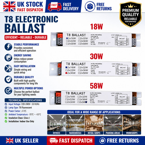 Electronic ballast 2x18w - t8,