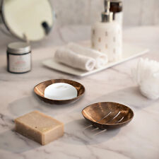 [Set of 2] Soap Dish Holder Tray Handcrafted Coconut Shell Bathroom Rack Case