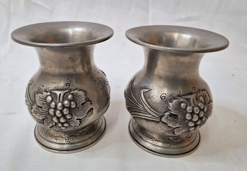Pair vintage pewter - pair,