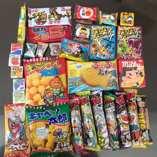 Japanese candy dagashi - candy, box