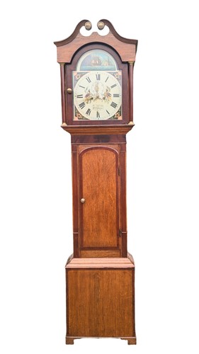 Irish oak longcase clock - irish,