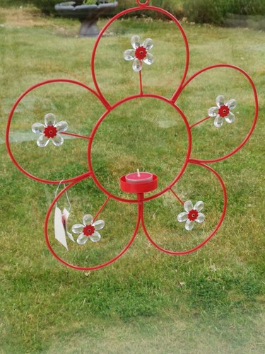 Hanging candle holder red - hanging,
