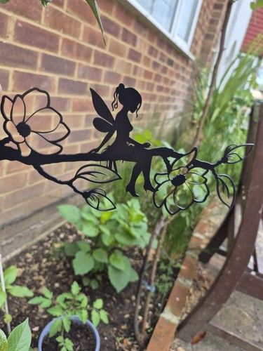 Fairy metal wall art - metal, tree