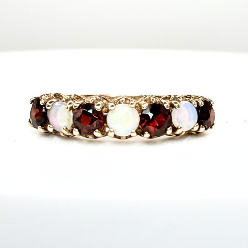 9ct gold garnet opal - gold, vintage